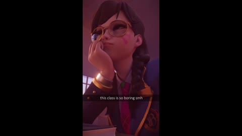 Dva(schoolgirl) bored in class
