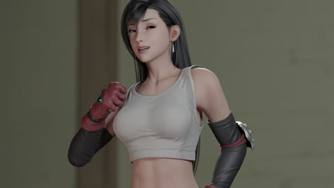 One on one with Tifa(she loses)