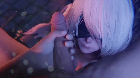 2B teasing a cock(nude)