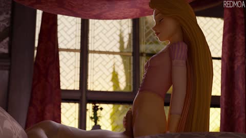 Cowgirl sex with Rapunzel