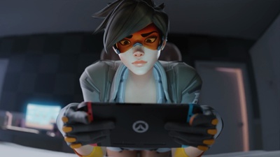 Tracer taking a huge BBC in her tight ass (Alt angle)