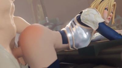 Lux's cheeks clapped