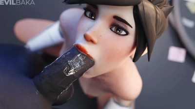 Tracer's Mouth Stuffed with bbc