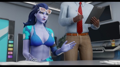 Widowmaker gets fucked by airport security (BBC)