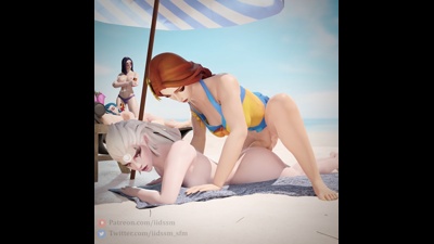 Leona and Diana pronebone sex at the beach
