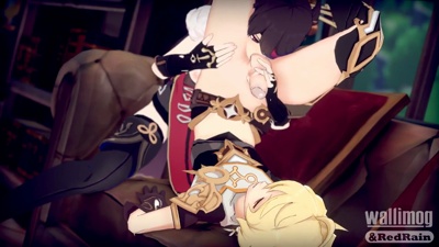 Beidou Rimming and teasing Aether