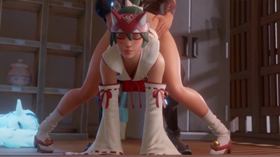 Kiriko on all fours like the obedient slut she is (Clothes)