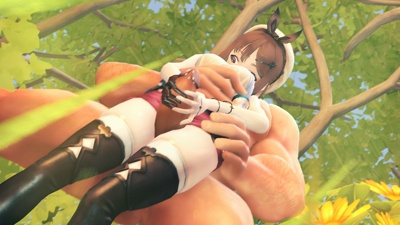 Ryza's thighs milking balls