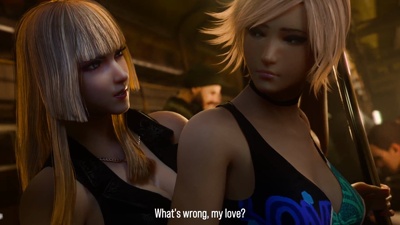 Lili fingering and teasing Asuka In Public (Gal)