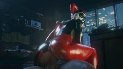 aroused Harley Quinn Riding BWC (Classic Outfit)