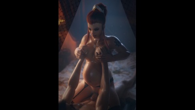 Briggite Grinding her wet pussy on a Throbbing BWC (Stockings) (Pregnant)