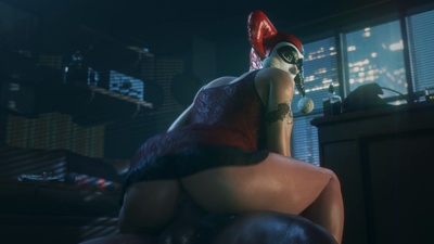 curvy Harley Quinn Riding BBC