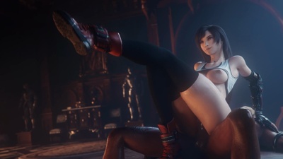 Tifa bounces On A Hard BBC