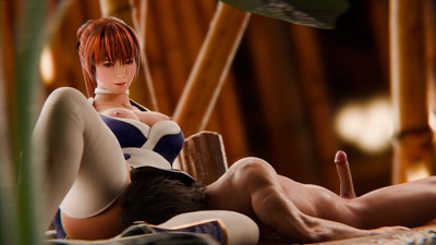Kasumi wraps you in her thighs and drains your Balls